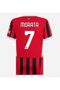 Fotbalové Dres AC Milan Alvaro Morata #7 Dámské Domácí Oblečení 2024-25 Krátký Rukáv